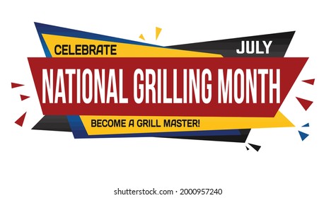 National grilling month banner design on white background, vector illustration