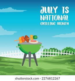 Mes nacional de parrilladas. Diseño adecuado para carteles y pancartas de tarjetas de felicitación
