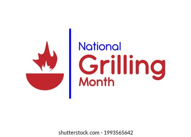 National Grilling Month. Holiday concept. Template for background, banner, card, poster, t-shirt with text inscription, vector eps 10