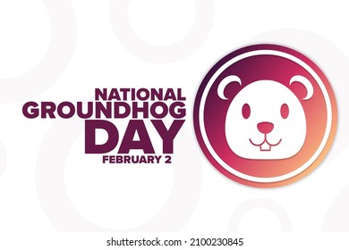 National Groundhog Day. February 2. Holiday concept. Template for background, banner, card, poster with text inscription. Vector EPS10 illustration