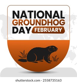 NATIONAL GROUNDHOG DAY social media post Vector Illustration on february