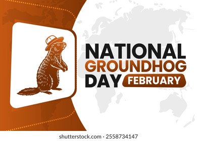 NATIONAL GROUNDHOG DAY Vector Illustration background