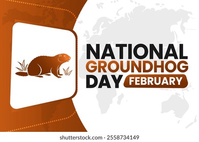 NATIONAL GROUNDHOG DAY Vector Illustration background on february