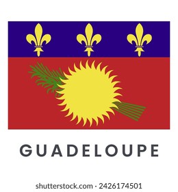 National Guadeloupe flag isolated on white background.
