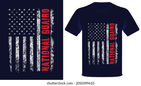 National guaird usa grunge flag usa national guaird tshirt design