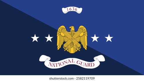 National Guard Bureau Flag Vector Illustration Premium Quality