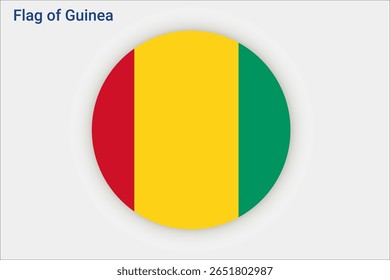 Bandeira nacional da Guiné. Bandeira da Guiné. África. Ilustração em 3D.