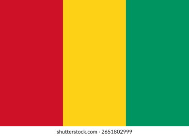 Bandeira nacional da Guiné. Bandeira da Guiné. África. Ilustração em 3D.