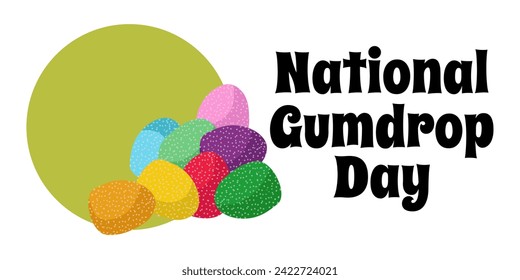 National Gumdrop Day, simple horizontal food poster or banner vector illustration design