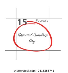 National Gumdrop Day, Vector, Illustration on February 15.