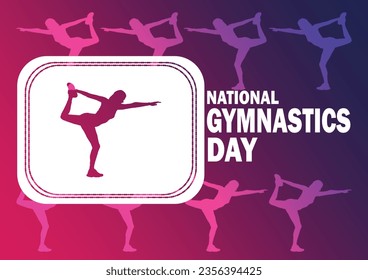 National Gymnastics Day. Holiday concept. Template for background, banner, card, poster with text inscription. Vector illustration.