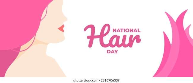 National Hair Day on 01 October Banner Background. Horizontal Banner Template Design. Vector Illustration