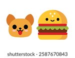 A national hambuger cute dog head shape vector illustration