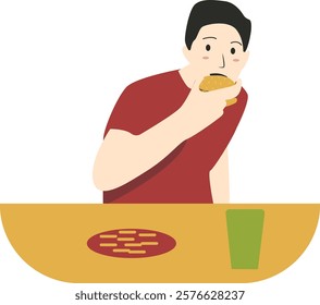 National Hamburger Day Celebration People Character. Isolated on White Background. Vector Illustration