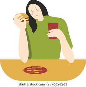 National Hamburger Day Celebration People Character. Isolated on White Background. Vector Illustration