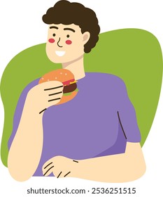 National Hamburger Day Character in Flat Design Concept. Isolated Vector Graphic