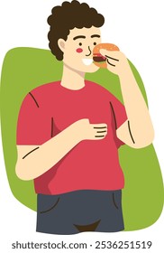 National Hamburger Day Character in Flat Design Concept. Isolated Vector Graphic