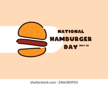 National Hamburger Day. May 28. Flat design vector. Poster, banner, card, background. Eps 10.