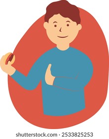 National Hamburger Day Pose Character. Vector Illustration in Flat Cartoon Design.