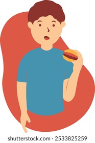 National Hamburger Day Pose Character. Vector Illustration in Flat Cartoon Design.