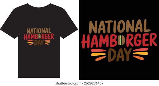 Dia Nacional Hamburger Tipografia T-shirt design