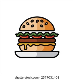 national hamburger day vactor art ikon and white backgrount