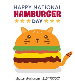 National Hamburger Day Vektor Illustration geeignet für Social Media-Post, Poster, Grußkarte etc.