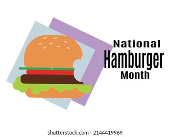 National Hamburger Month, Idea for poster, banner, flyer, card or menu design vector illustration