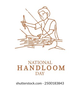 Día nacional Handloom de la India concepto de celebración y Ilustración vectorial de tipografía, India Handloom ilustración de fondo de día.