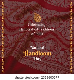 National Handloom Day India, Sarees, Textilien, Handmade, Weaver, Weaving, Celebrate, 7. August Vektorvorlage