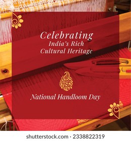 National Handloom day, India. Social Media Template Design Vector 