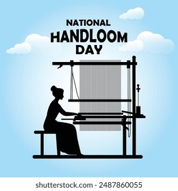 National handloom day Silhouette Vector Illustration