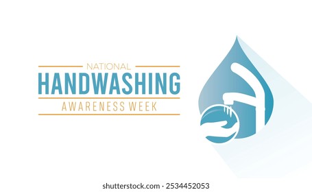 National Handwashing Awareness Week is observed every year on December. Medical Healthcare Awareness concept. background, placard, banner template Vector illustration design.