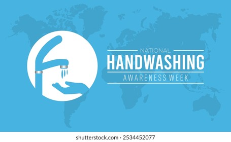 National Handwashing Awareness Week is observed every year on December. Medical Healthcare Awareness concept. background, placard, banner template Vector illustration design.