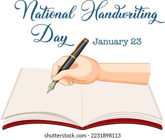 National Handwriting Day Banner Design illustration