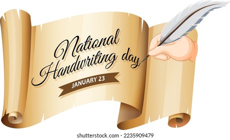 National Handwriting Day Logo Banner illustration