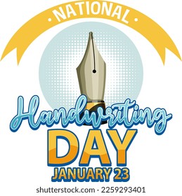National Handwriting Day Logo Banner illustration