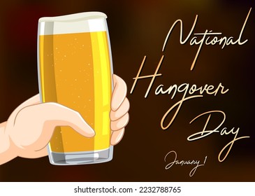 National Hangover Day Banner Design illustration