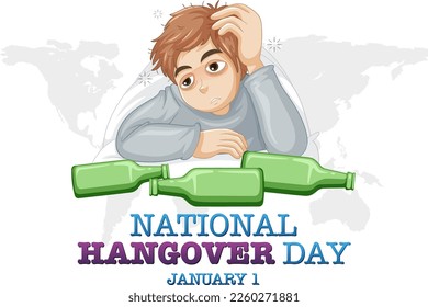 National Hangover Day Banner Design illustration