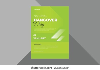 national hangover day flyer design template. hangover day poster leaflet design. flyer, a4 template, brochure design, cover, flyer, poster, print-ready