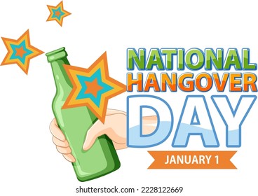 National hangover day January icon  illustration