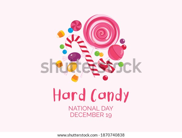 National Hard Candy Day vector. Different\
types of candies icon set. Hard candy collection vector. Hard Candy\
Day Poster, December 19. Important\
day