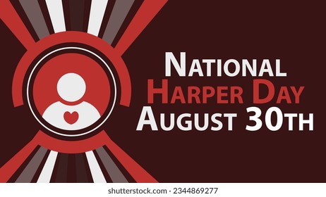 National Harper Day vector banner design. Happy National Harper Day modern minimal graphic poster illustration.