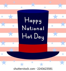 National Hat Day Celebration banner for social mediafeed post. National Hat Day Flat illustration vector Graphic