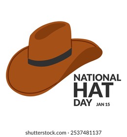 National hat day poster design. January 15. Holday concept. Social media template