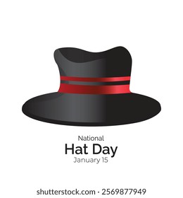 National Hat Day or Hat Day vector, illustration. January 15.