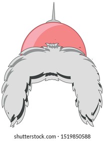 National hat mongol on white background is insulated