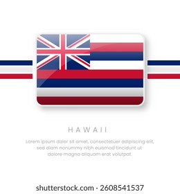 National Hawaii Flag.Vector Hawaii Button Flag. Realistic National Flag Design and Vector Template.