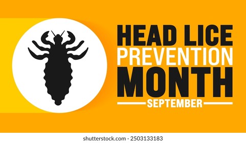 National Head Lice Prevention Month is observed every year in September. Holiday concept. Template for background, banner, card, poster, placard, design template with unique shapes with standard color