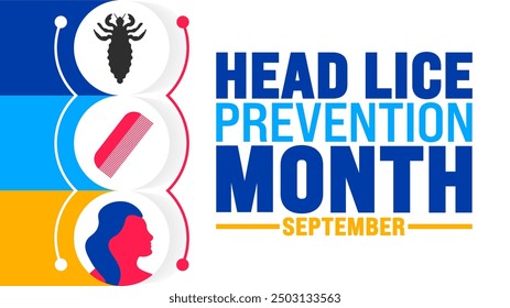 National Head Lice Prevention Month wird jedes Jahr im September beobachtet. Urlaubskonzept. Vorlage für Hintergrund, Banner, Karte, Poster, Plakat, Designvorlage mit einzigartigen Formen mit Standardfarbe